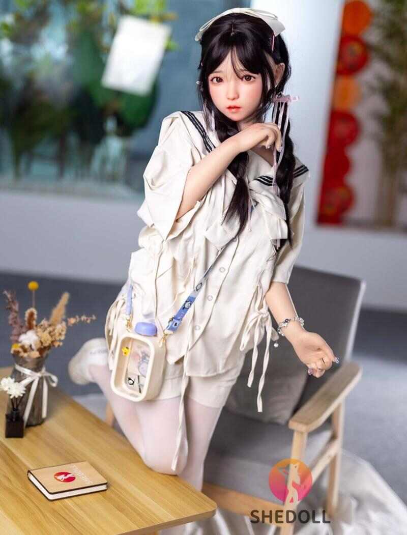 SheDoll 洛小乙(ルオ シャオイー) 140cm Aカップ フルシリコン 顎機能追加可 ロリータ 双ツインテール 恥じらい 赤面 学生制服 ラブドール